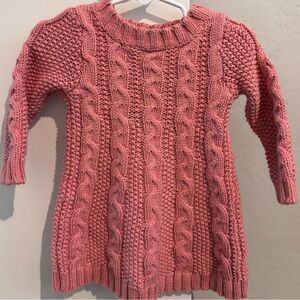Gymboree Pink Cable Knit Crew Neck Sweater Dress